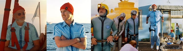 The Life Aquatic: light blue, red, mid blue, yellow.