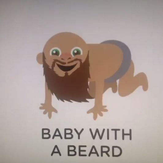 baby with a beard