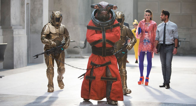 The latest fantastical addition to Doctor Who’s bizarre rollcall: a lady in orange platforms.
